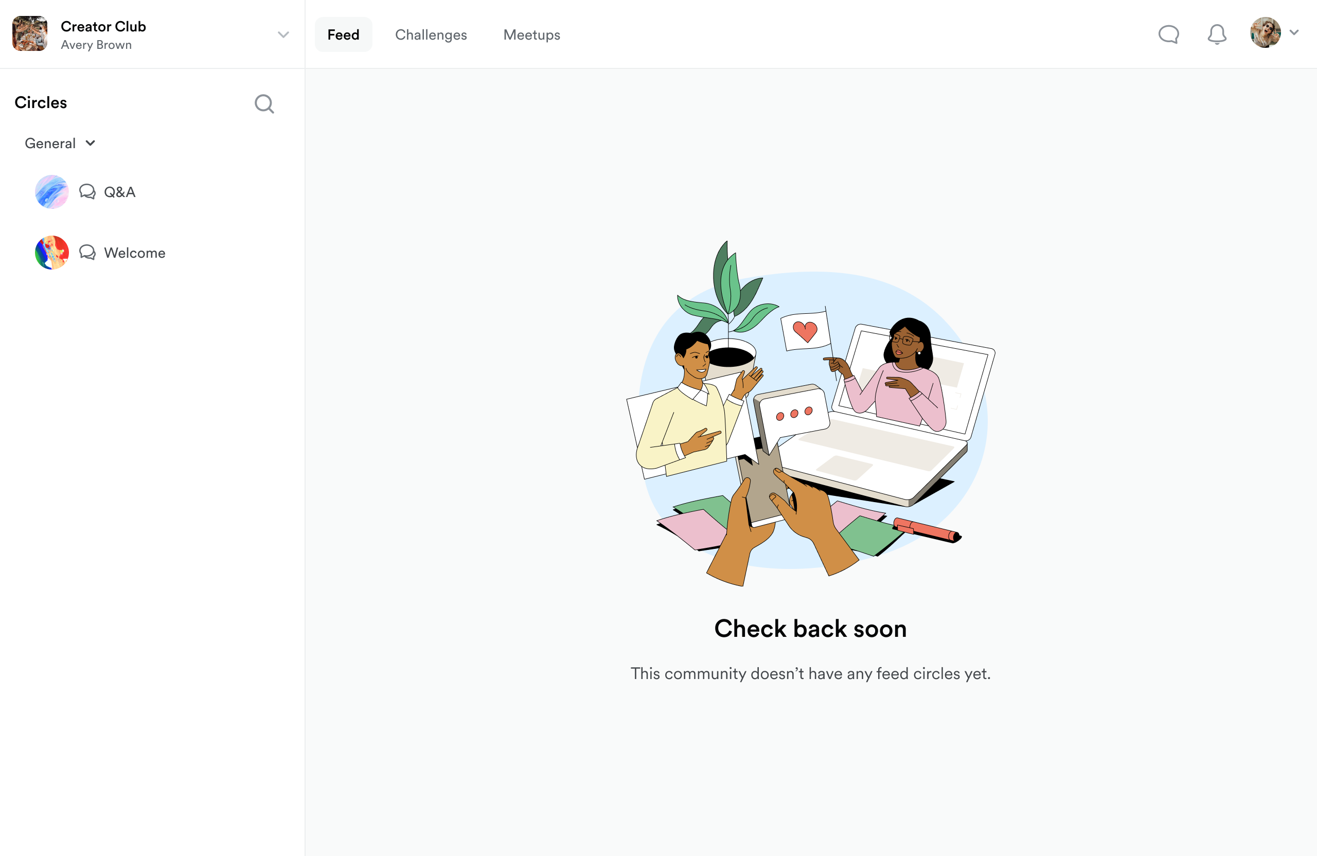 Screenshot: onboarding prompt to create a first challenge